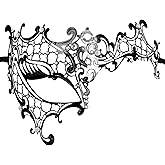 GYGYL Masquerade Mask for Women, Elegant Metal Mask for Costume Parties, Halloween, Mardi Gras, Venetian Balls