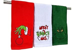 Sarybei Christmas Bathroom Towels Kitchen Towels - 3 Pcs 30 x 13.6 Inches Large Pure Cotton Christmas Hand Towels Set - Ultra Absorbent Christmas Bath Towels for Home Christmas Decorations Indoor