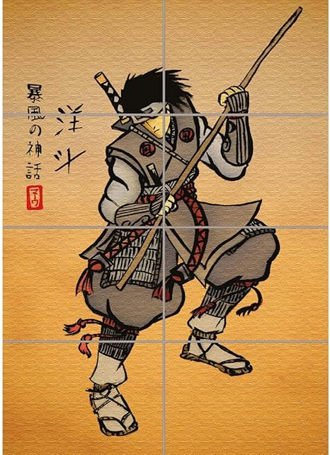 Amazon Com Doppelganger33 Ltd Japanese Samurai Warrior Knight Cool Wall Art Multi Panel Poster Print 33x47 Inches Posters Prints