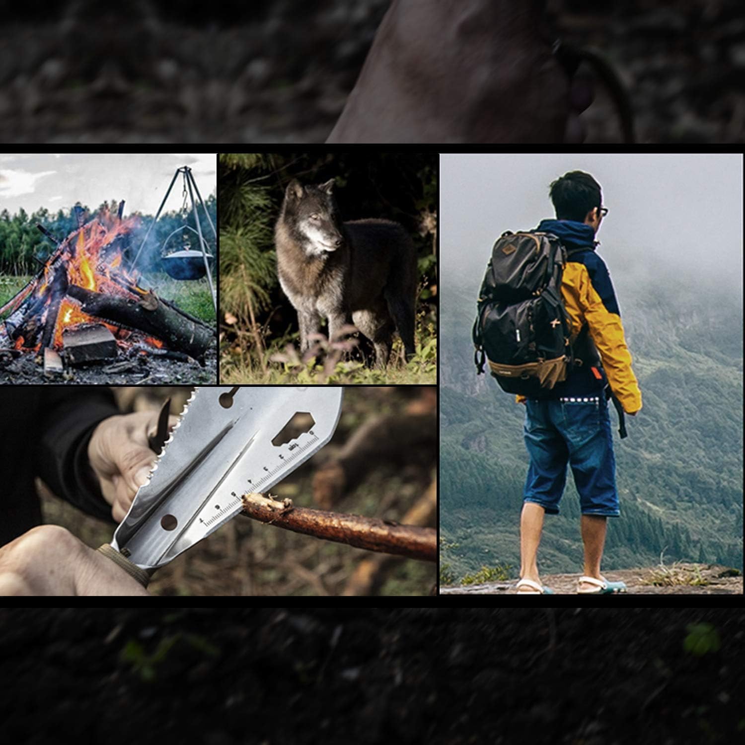 REDCAMP Multitool Hand Hiking Shovel for Camping, Small Lightweight