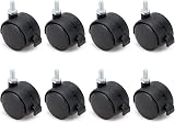 Skelang 8x 40mm Swivel Castor Wheels M8x15mm Screw Thread Nylon Casters Load view 1