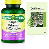 Sprin Val-Ley Super Vitamin B-Complex Tablets Dietary Supplement Value Size, 250 Count (Over 8 Months Supply) + Exclusive Vtmx Vitamin Guide (2 Items)