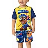 Nickelodeon Paw Patrol Boys Rash Guard Set - 2 Piece Chase Marshall TMNT UPF50 Swim Shirt & Swim Trunks for Toddler & Big Kid