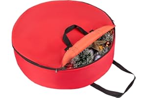 Chrismats Wreath Storage Bag - 30 Inch Large Wreath Storage Container with 600D Waterproof Oxford Cloth,Zipper,Sturdy Carry H