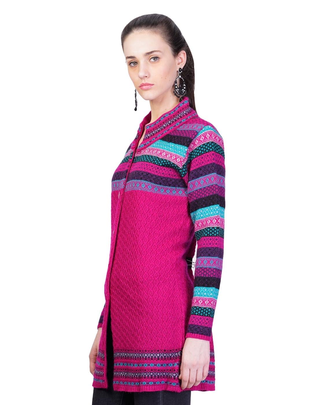 montrex pink long coat for women