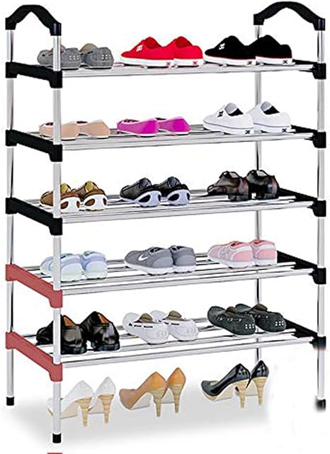 Amazon 5段積み重ね可能な靴ラック収納棚 メタルタワー 組み立てが簡単なラック 工具不要 Diyは多様化する需要に対応 シューズラック オンライン通販