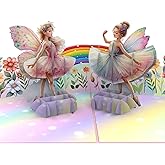 HEARTPOP Fairy and Rainbow Pop Up Card, Handmade 3D Greeting Card For All Occasion, Birthday, Mothers day, Daughter, Thinking of You, Thank you, Celebration