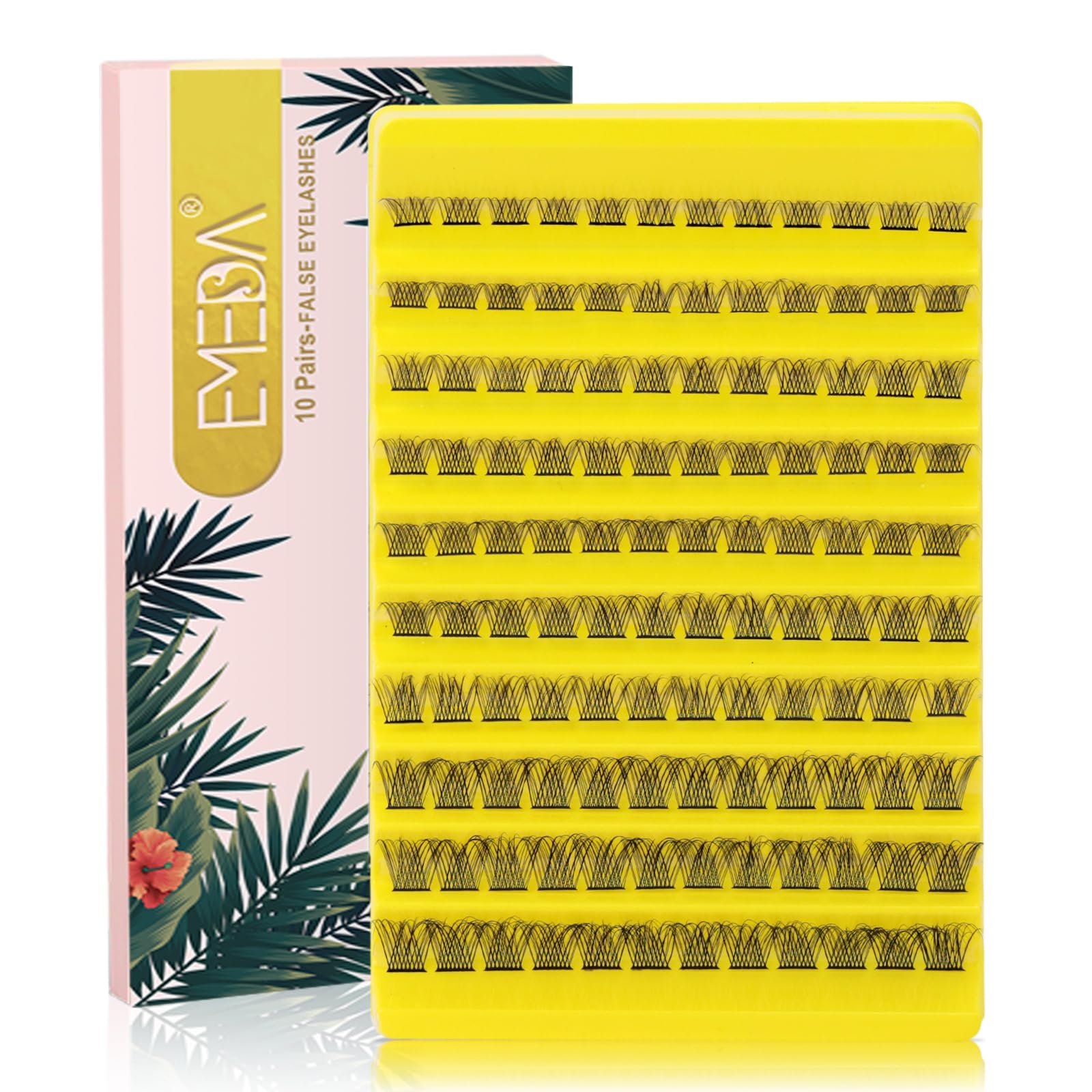 D Curl Lash Clusters Mix Individual Lashes Lash Extension Clusters 8mm 10mm 12mm 14mm 16mm DIY Lash Extensions Eyelash Clusters Thin Band By EMEDA (Cluster M02-mix)