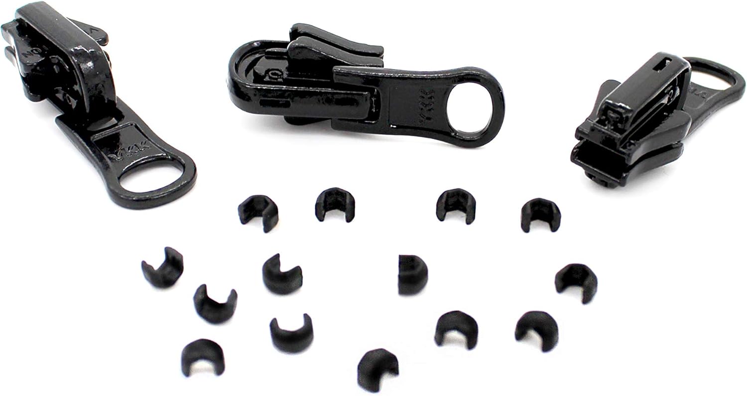 Zipper Repair Kit Solution YKK® 3 Nylon Coil Chain Zipper Color Black