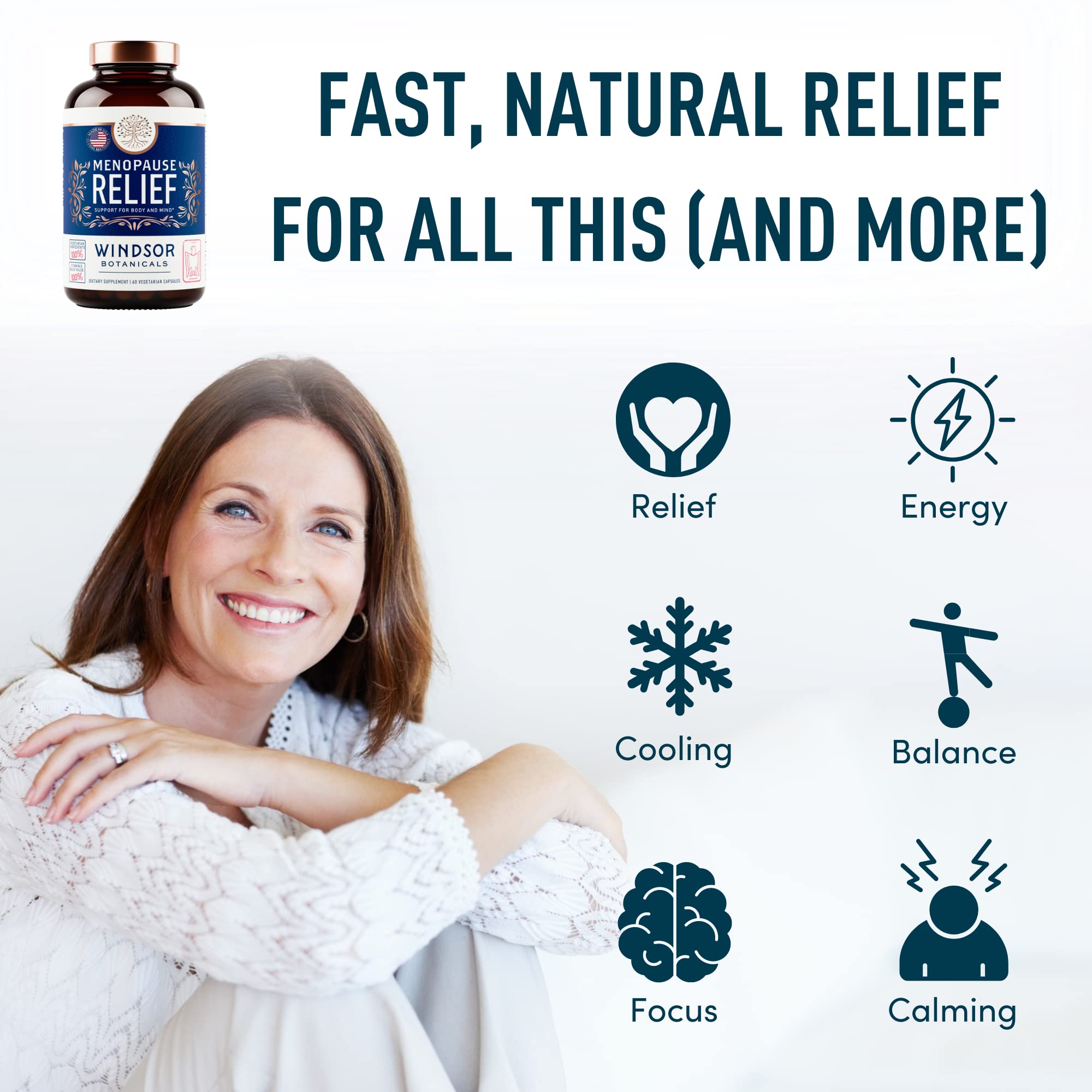 Menopause Supplements for Women - Windsor Botanicals Multivitamin with Chastebrry, Black Cohosh for Hot Flashes, Menopause Relief and Hormone Balance for Women - 60 Natural Progesterone Estrogen Pills