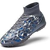 DREAM PAIRS Boys Girls Indoor Soccer Shoes High Top Football Turf Futsal Shoes for Little/Big Kid