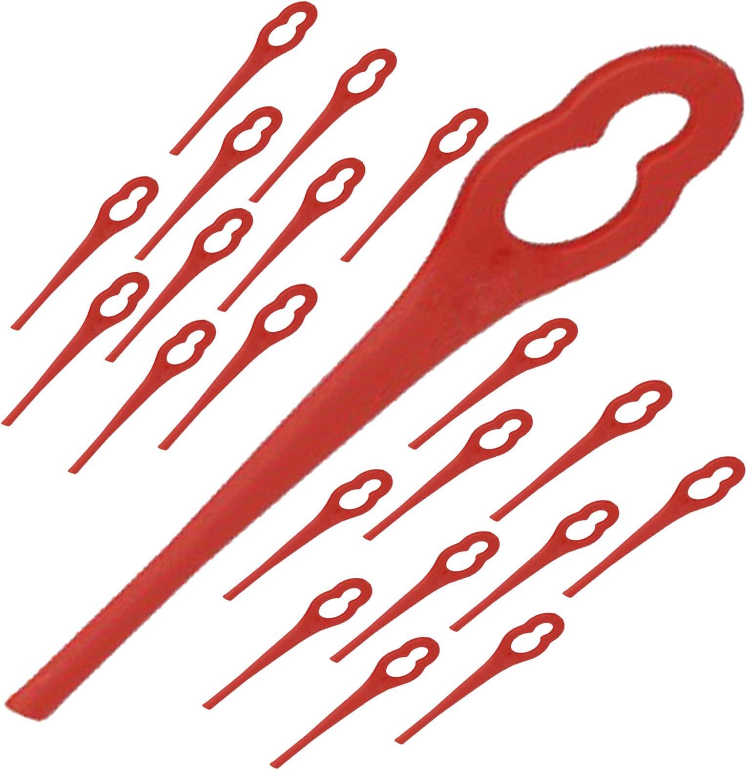 Spares2goPlastic Blades for Ozito Strimmer Trimmer (Pack of 20, Red)