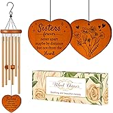 Sisters Gifts from Sister, Sister Birthday Gifts 25.6" Wind Chime, Sister in Law Gift for Women, Unique Sisters Gift for Birthday, Christmas, Mothers Day, Wedding, Graduation, Garden Decoration
