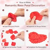 OWLKELA 1200pcs Red Rose Petals Artificial Silk Decoration Waterproof Do Not view 4