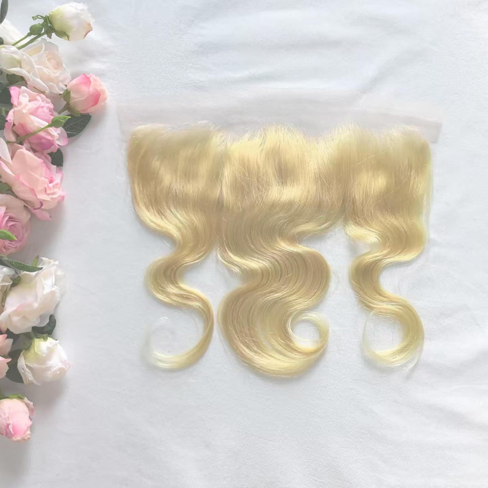 613 Frontal 13x4 Transparent Lace Frontal Closure Body Wave Blonde 12A 100% Blonde Virgin Remy Human Hair for Women #613 Lace Honey Blonde 14 Inch — image 1