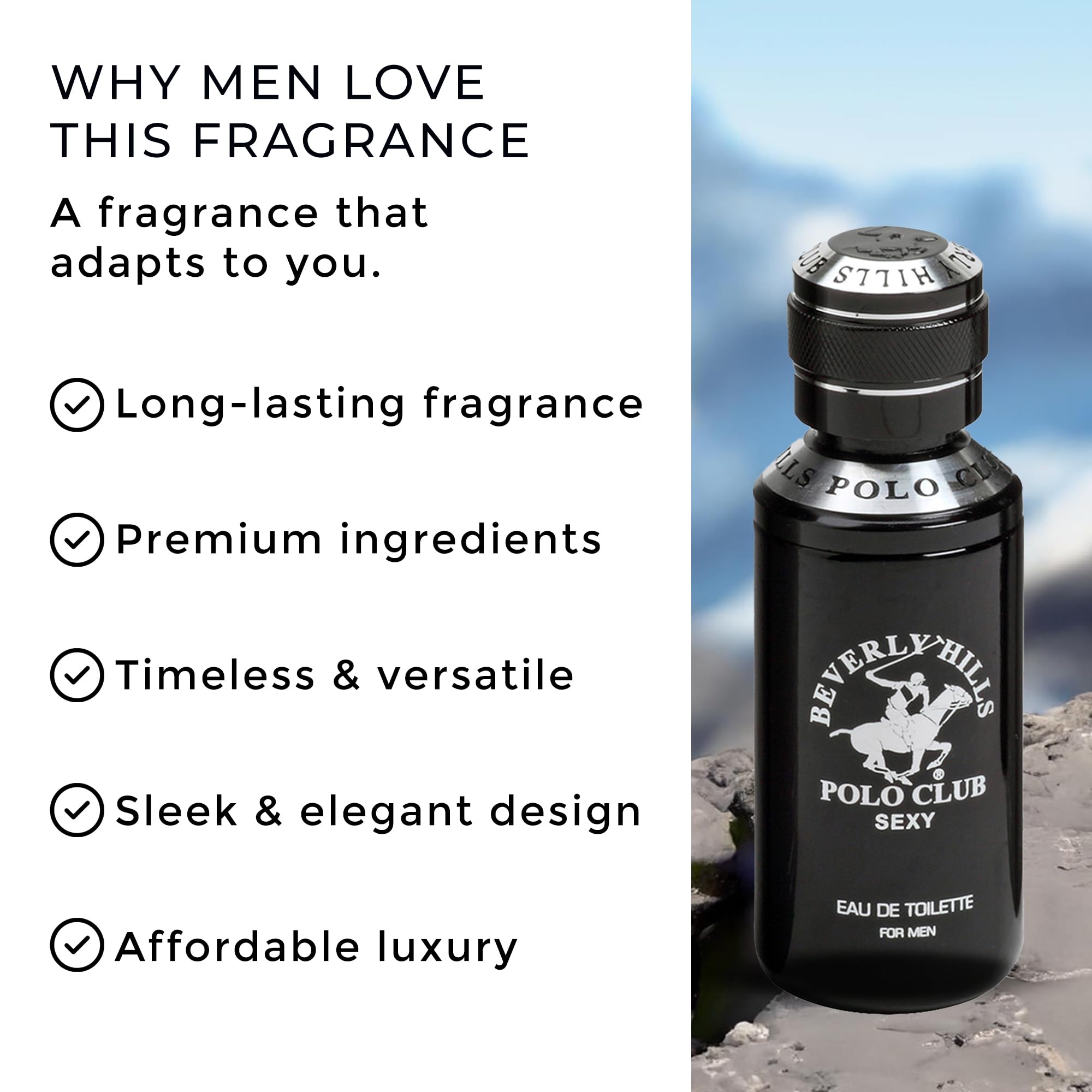 Beverly Hills Polo Club SEXY - Oriental, Woody Cologne for Men - Timeless, Fresh & Masculine Fragrance Scent - Eau De Toilette Spray 3.40fl.oz / 100ml