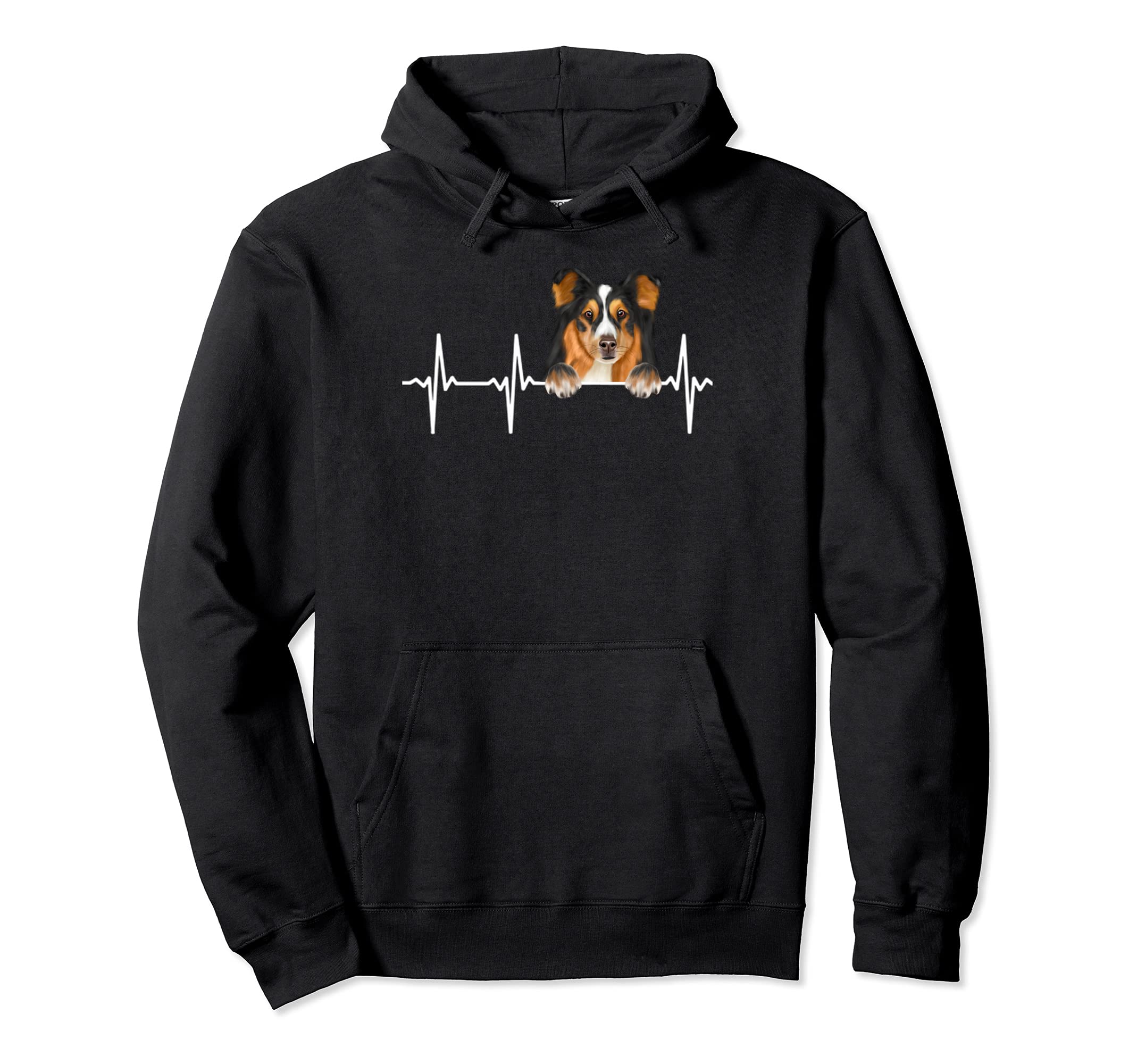 Funny Dog Heartbeat For Shetland Sheepdog Lovers Pullover Hoodie