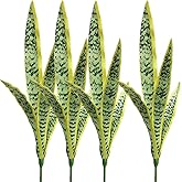 Ollain 4 PCS Artificial Sansevieria Plants 30" Fake Snake Branches Faux UV Resistant Plant for Indoor and Outdoor Home Garden Office Tabletop Floor Decorations