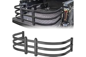 YZONA Truck Bed Extender, Aluminum Tailgate Extender, 49"-61" Adjustable Length, Drill Required, Fits for Toyota Tacoma, Chevy Colorado, GMC Canyon,Nissan Frontier, Maverick, Santa Cruz Black