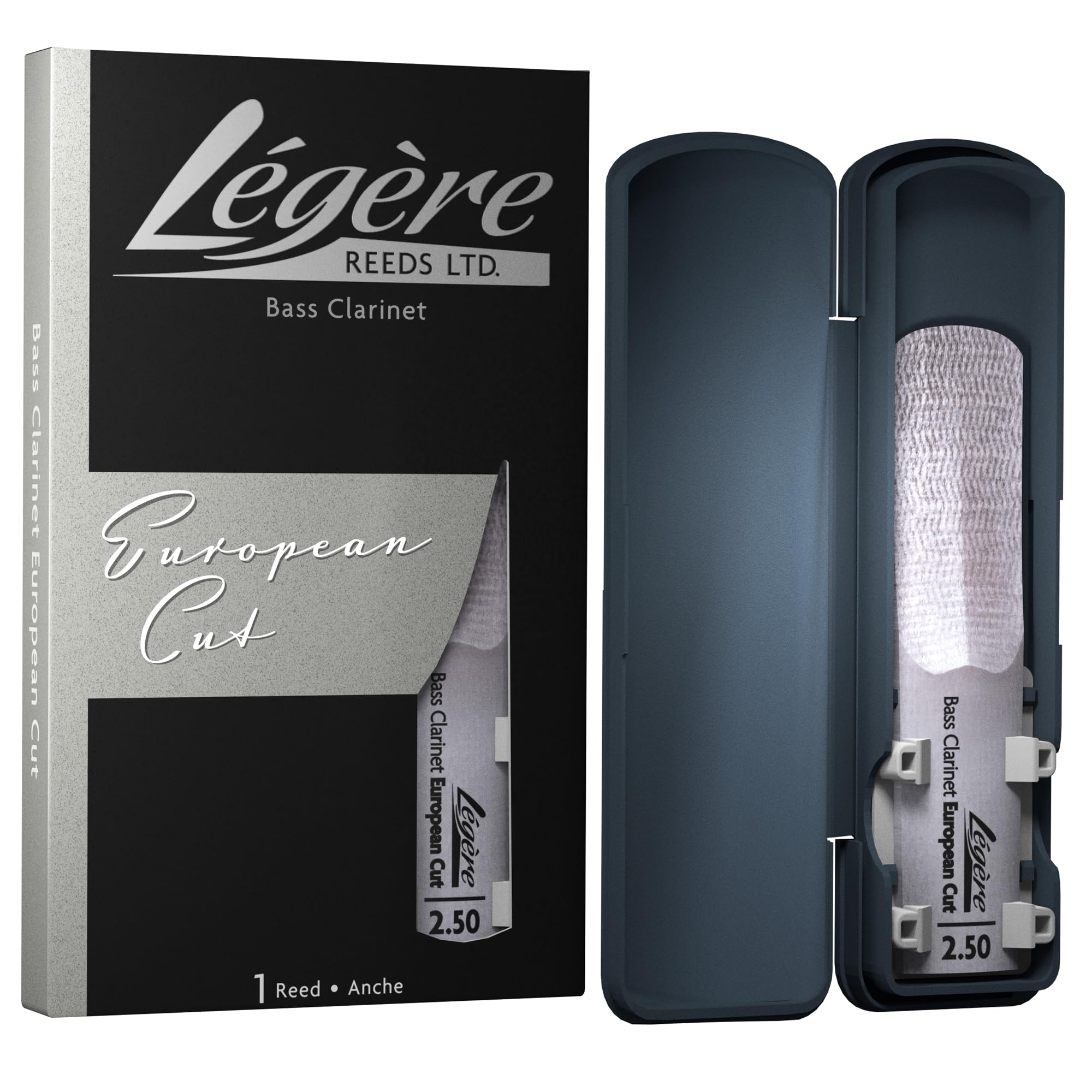 Légère Reeds - Bass Clarinet Reed, European Cut, Strength 2.50 (BCES2.50) - Premium Synthetic Woodwind Reed
