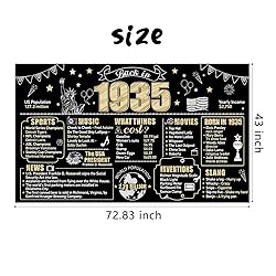 Large 90th Birthday Banner Backdrop Decorations for
