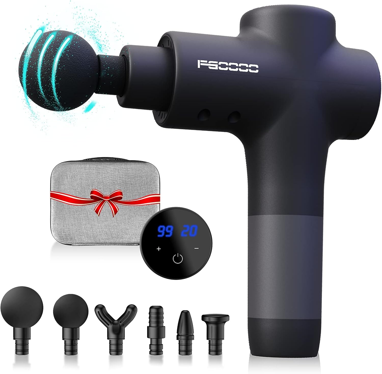 Massage Gun for Fathers Day Gifts,Professional Deep Tissue Muscle Massager,Percussion Handheld Electric Back Massager,Portable Quiet Body Neck Massager with 20 Speeds & 6 Massage Heads for Pain Relief: Health & Personal Care