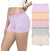 LALESTE Women's Boyshort Underwear Full Coverage Seamless Panties Soft Stretch Boxer Briefs 5 Packs