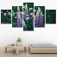 SIGNWIN 5 Panel Canvas Wall Art Modern Art Bohemian Bouquet Colorful Cool Floral Group Multicolor Photography Realism for Home Decorations Ready to Hang - 60
