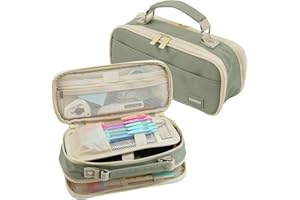 JOINPRO Pencil Case, Large Capacity Pencil Case Organizer; Double Zipper Storage Bag; Big Pencil Pouch for College School Office Teen Girl Boy Men Women Adult