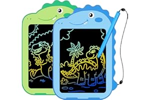 OMXDG 2 Pack LCD Writing Tablet for Kids, 6.5 Inch Colorful Doodle Board Drawing Tablet, Educational Kid Toys, Doodle Pad Dinosaur Toys for 3 4 5 6 7 8 Year Old Boys Girls