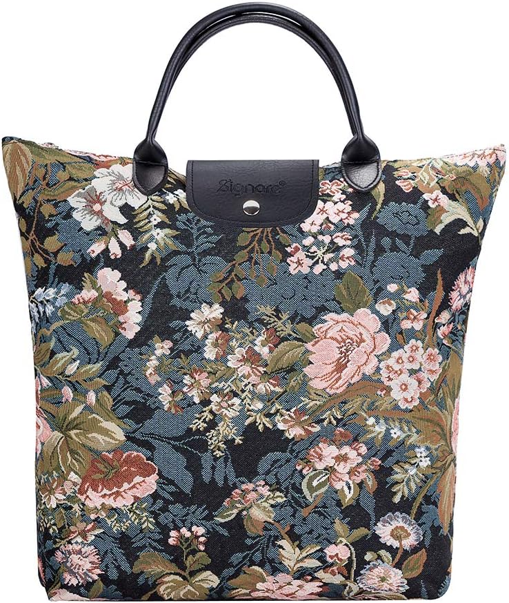 Signare Folding Re-Usable Shopping Fold Away Bag (Peony)