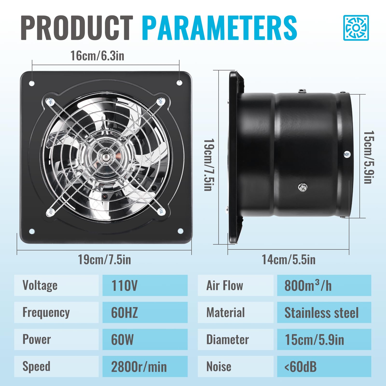 Mua 6in Kitchen Exhaust Fan Wall Exhaust Fan Through the Wall Extractor ...
