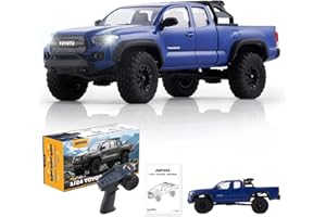 EAZYRC FMS FCX24 TOYOTA TACOMA 1/24 RC Crawler 4x4 RC Truck Crawler, Official Licensed Scale RC Rock Crawler with 2-Speed Transmission, High Torque Motor, All-Metal Bearings, RTR RC Car for Adults (BLUE)