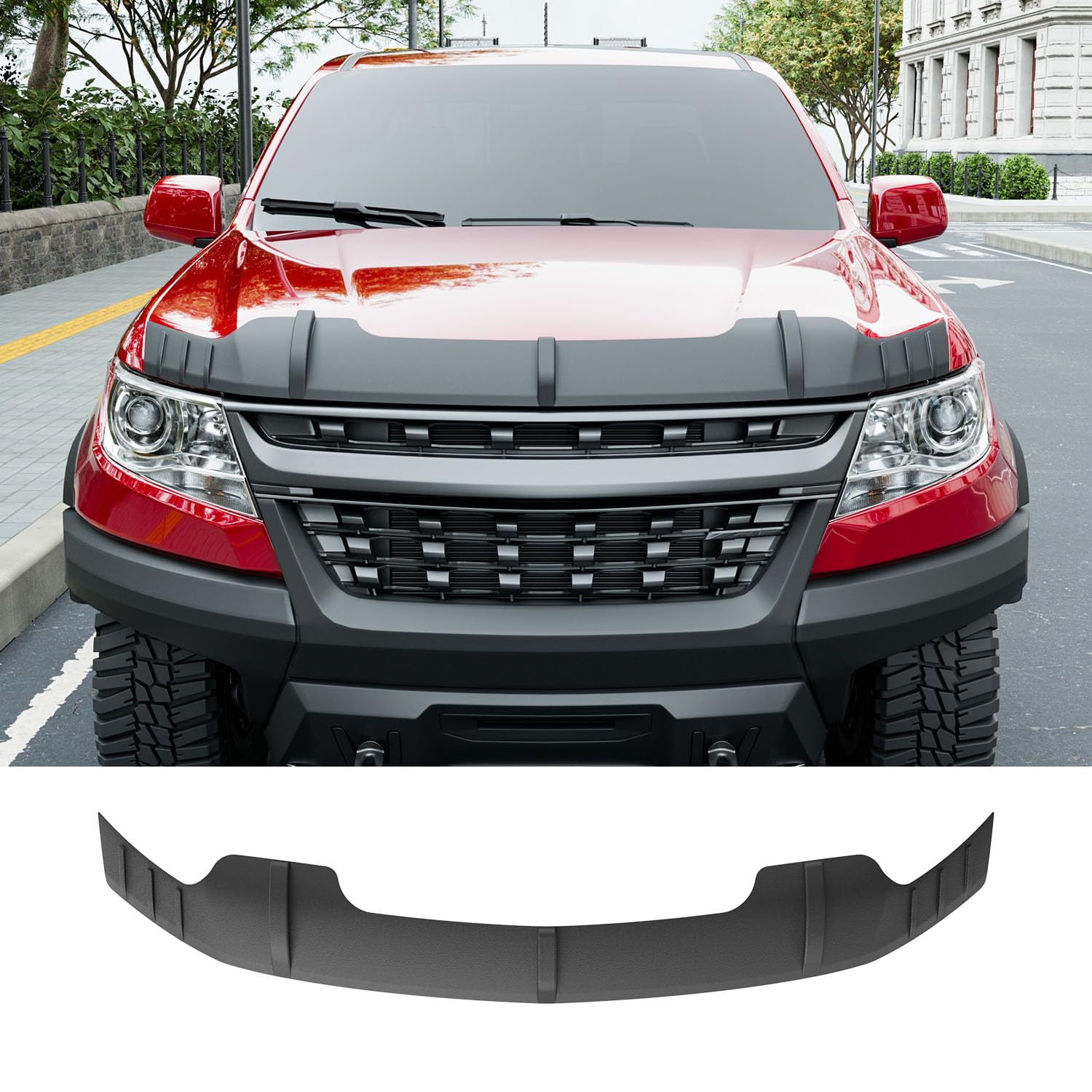 Photo 1 of powoq Hood Deflector Compatible with 2015-2022 Chevy Colorado Hood Protector TPE Shield Replacement for 2015 2016 2017 2018 2019 2020 2021 2022 Chevy Colorado Accessories