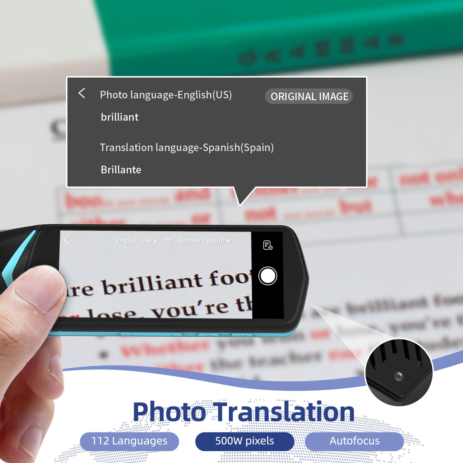 NEWYES Scan Reader Pen 4 [Collins Dictionary Built-in],Pen Scanner Text to Speech Device,16 GB Translation Pen Reading Pen Photo Translation Dictionay Pen for Students Adults (Scan Reader Pen 4 Pro)