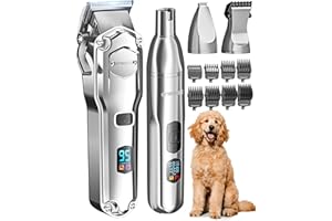 oneisall Dog Clippers for Grooming for Heavy Thick Hair&Coat/Cordless Pet Grooming Kit/Waterproof Dog Shaver for Dogs-PC15 (P