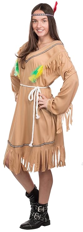 Brandsseller Damen Kostüm Verkleidung - 3-Teiliges-Set - Indianer - S/34-36