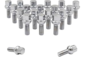 Wheel Accessories Parts Install Kit - Radius 12/ R12 Ball Seat Lug Bolt (17mm) M12 1.5 x 28mm Set of 20 Lug Nuts for Aftermarket Wheels