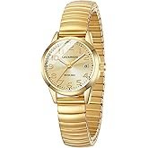 Elegant Gold Watches for Women Small Analog Watch, Waterproof Ladies Watches with Stainless Steel Expansion Band and Luminous Dial - Fashionable Christmas & Birthday Gifts for Women