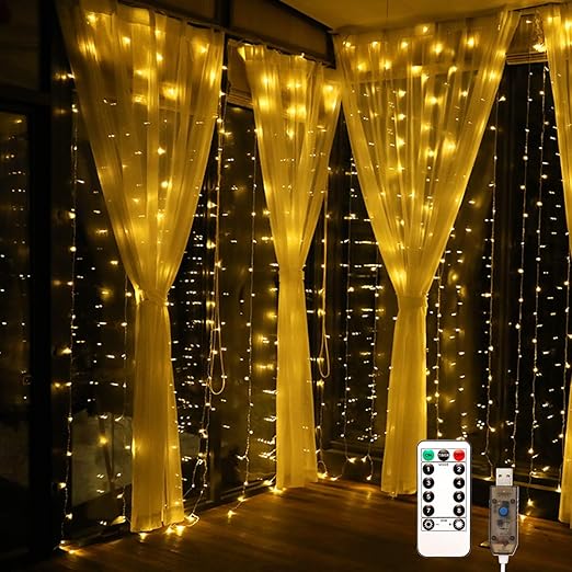 8 modos led cortina luces led blanco