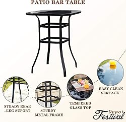Festival Depot 6pcs Patio Dining Set Bar Height