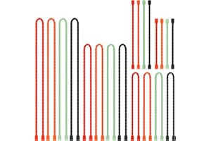 Gesipor 20 PCS Silicone Cable Ties - Reusable Rubber Twist Ties Bendable Cable Ties for Bundling and Holding, All Purpose Cord Tie for Indoor and Outdoor (4"+6"+12"+18"+24")