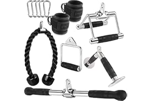 WNOEY Cable Machine Attachment, LAT Pulldown Attachments, Home Gym Accessories, Triceps Pull Down Attachment
