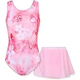 Alikhonf Gymnastics Leotards for Girls with Removable Skirt 2-in-1 Dance Ballet Performance Outfit Ages 2-12 Years