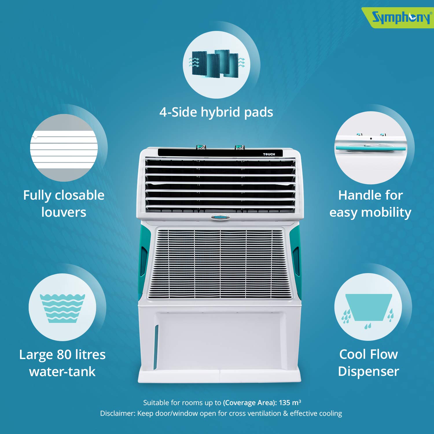 symphony air cooler 80 ltr