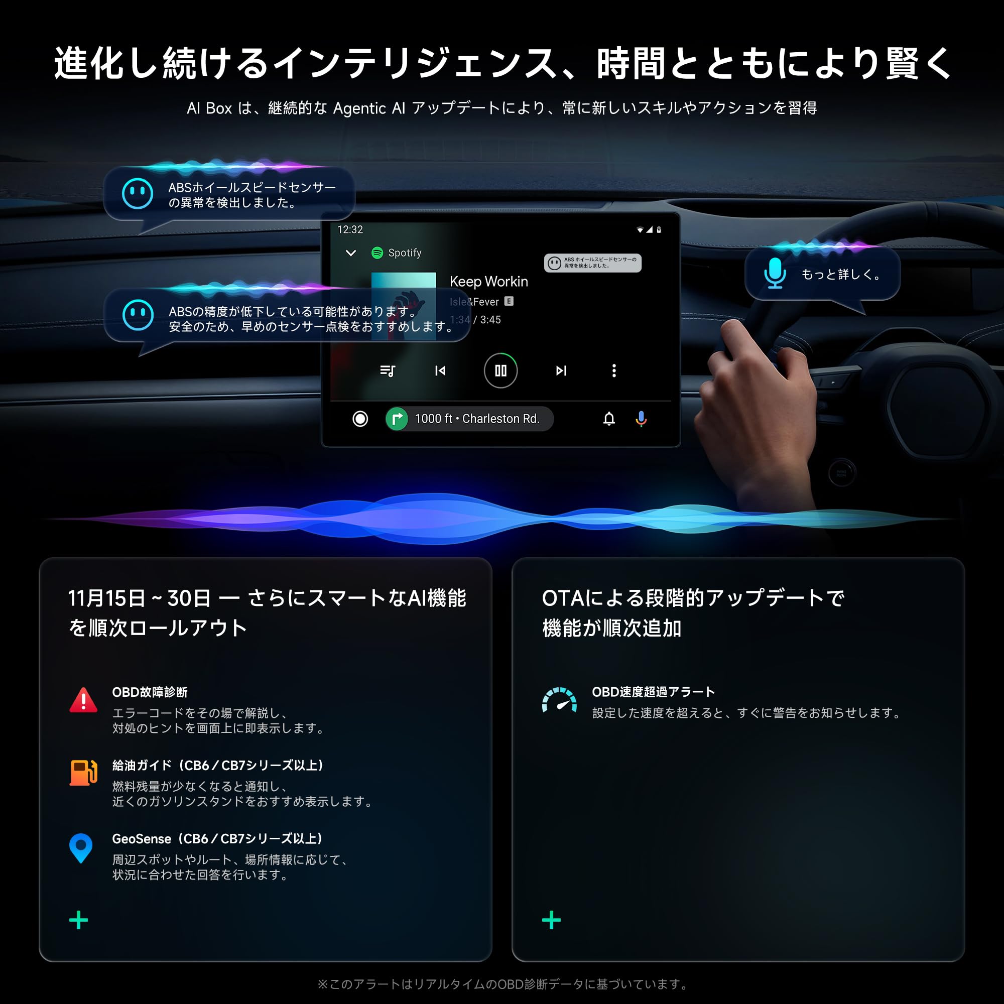 AD5 CarPlay ワイヤレス Ai Box 純正ナビがAndroidタブレットに早変わり YouTube・Netflix動画視聴 ワイヤレスCarPlay & Android Auto両対応 話せるAIアシスタントChatGPT搭載 OTA更新対応「技適取得済み品」