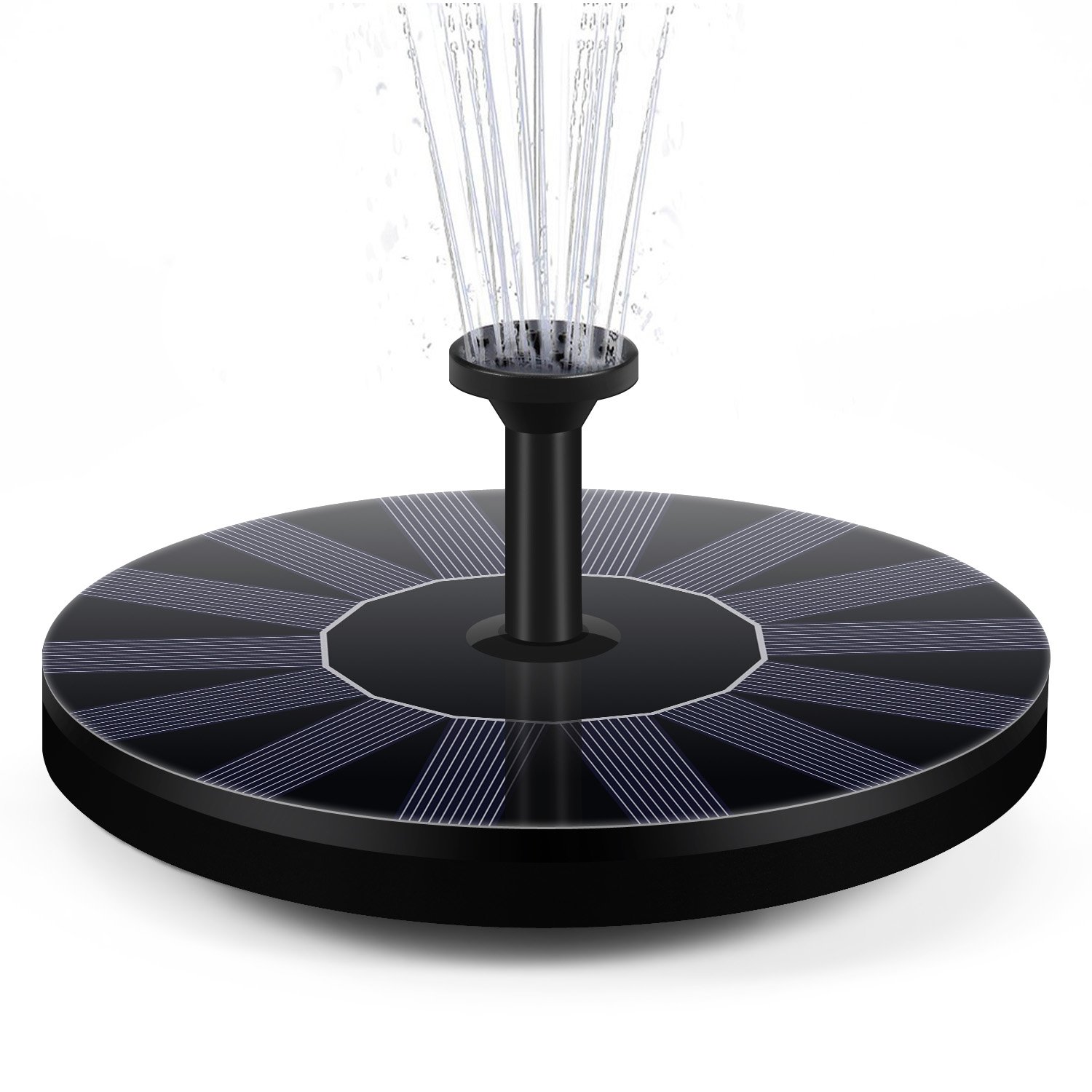 Solar Fountain Pump, DISDIM Solar Powered Birdbath Water Fountain Pump Panel Kit 1.4W with 4 Spray Heads, Outdoor Watering Submersible for Bird bath, Pond, Fish Tank, Pool, Patio and Garden Decoration