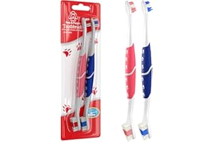 Pet Toothbrush for Dogs, Cats with Soft Bristles - Easy Teeth Cleaning & Dental Care, Non Slip Dual Head Dog Toothbrush for M