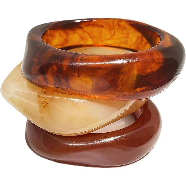 Amazon.com: Rrdaily Chunky Wide Acrylic Bangle Bracelet for Women
