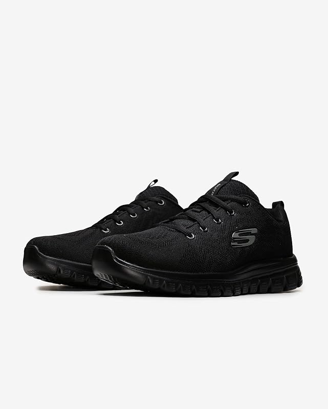 Skechers graceful get connected, tênis feminino, preto (acabamento de malha preta), 39 eu